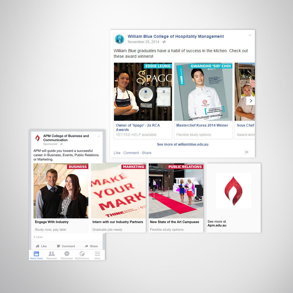 Corporate business Facebook advertising sponsored and boosted posts. Facebook advertising design artwork and Facebook advertising set-up.