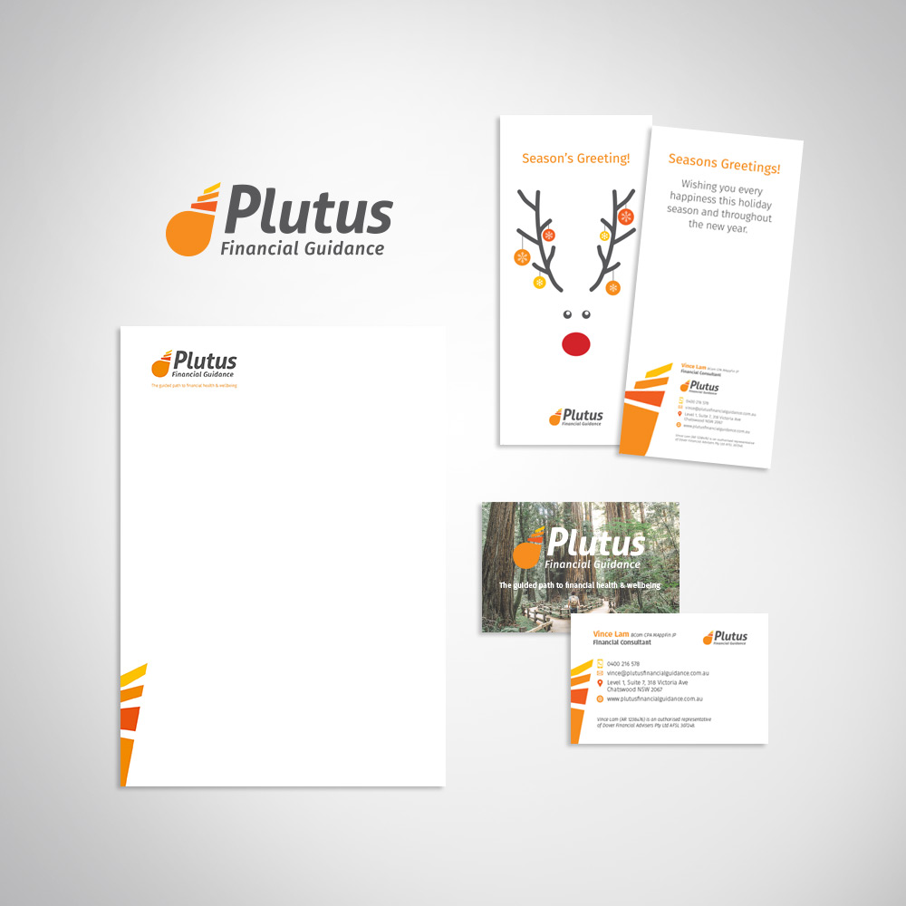 Finance business branding marketing collateral, stationery and business card design