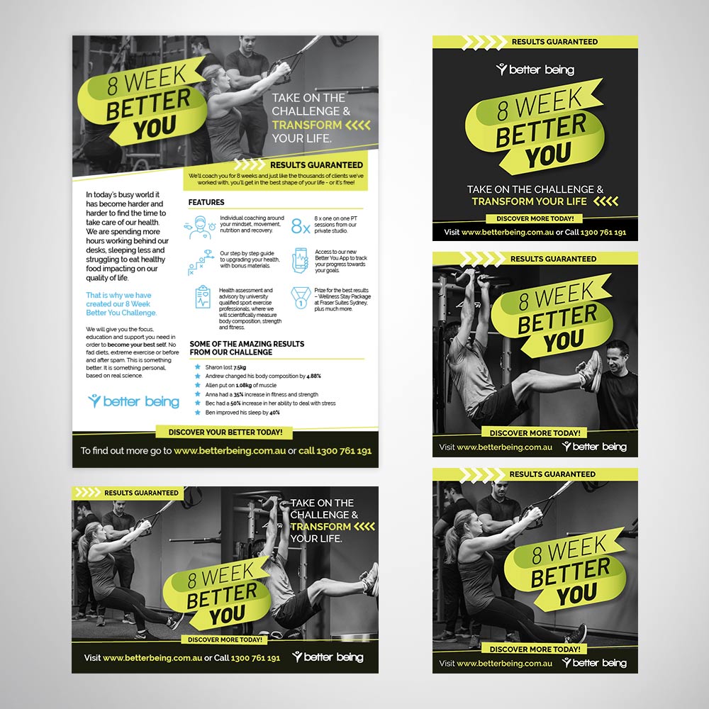 Fitness & Leisure Brand - Marketing Campaign Materials - Instagram Banners - EDM Banner - Flyer Design